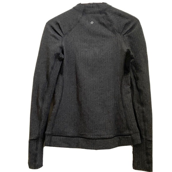 LULULEMON ATHLETICA Heathered Herringbone Black Think Fast Long Sleeves Size 6 - Picture 9 of 16